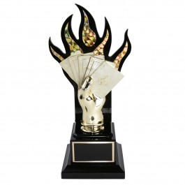 Brz/Gold/Multi Cards Poker Hand Trophy 2 sizes free engraving & p&p 