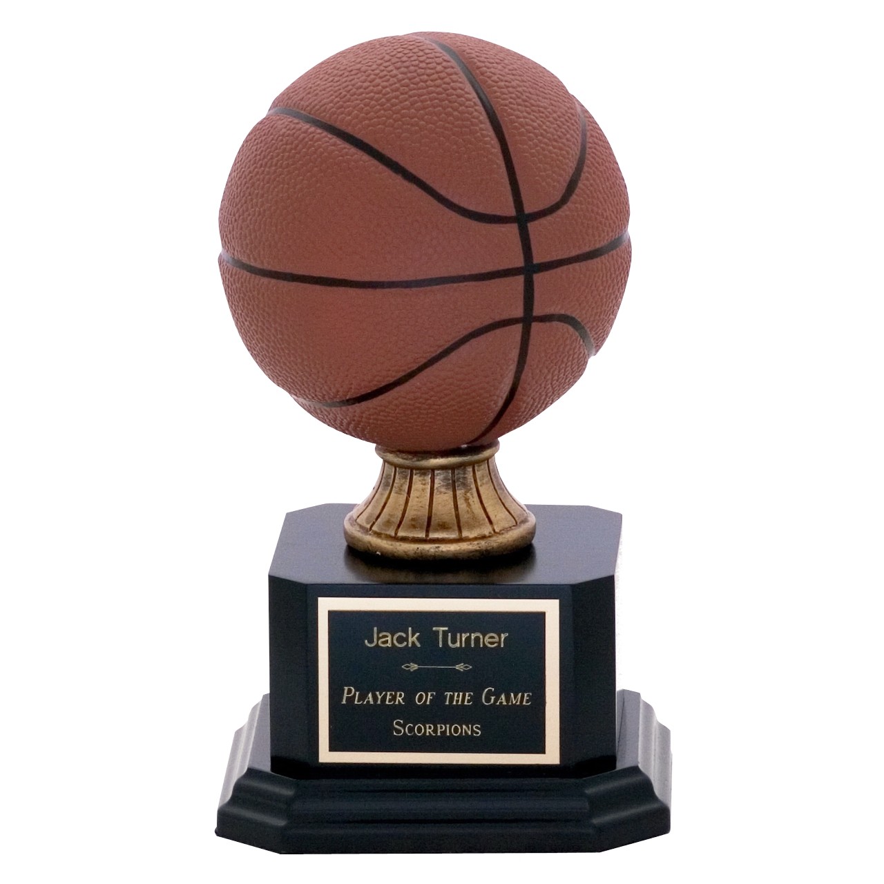 FREE ENGRAVING BASKETBALL OVAL RESIN TROPHY FANTASY 