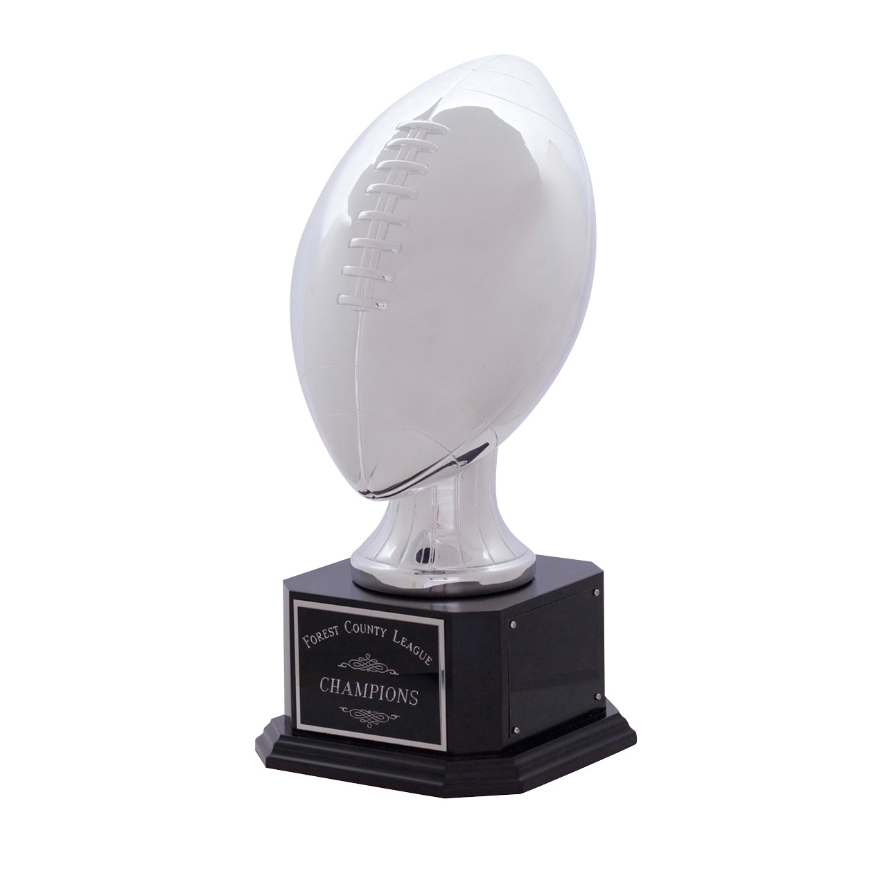 STAND UP FOOTBALL SILVER COLOR HEAVY RESIN AWARD TROPHY 