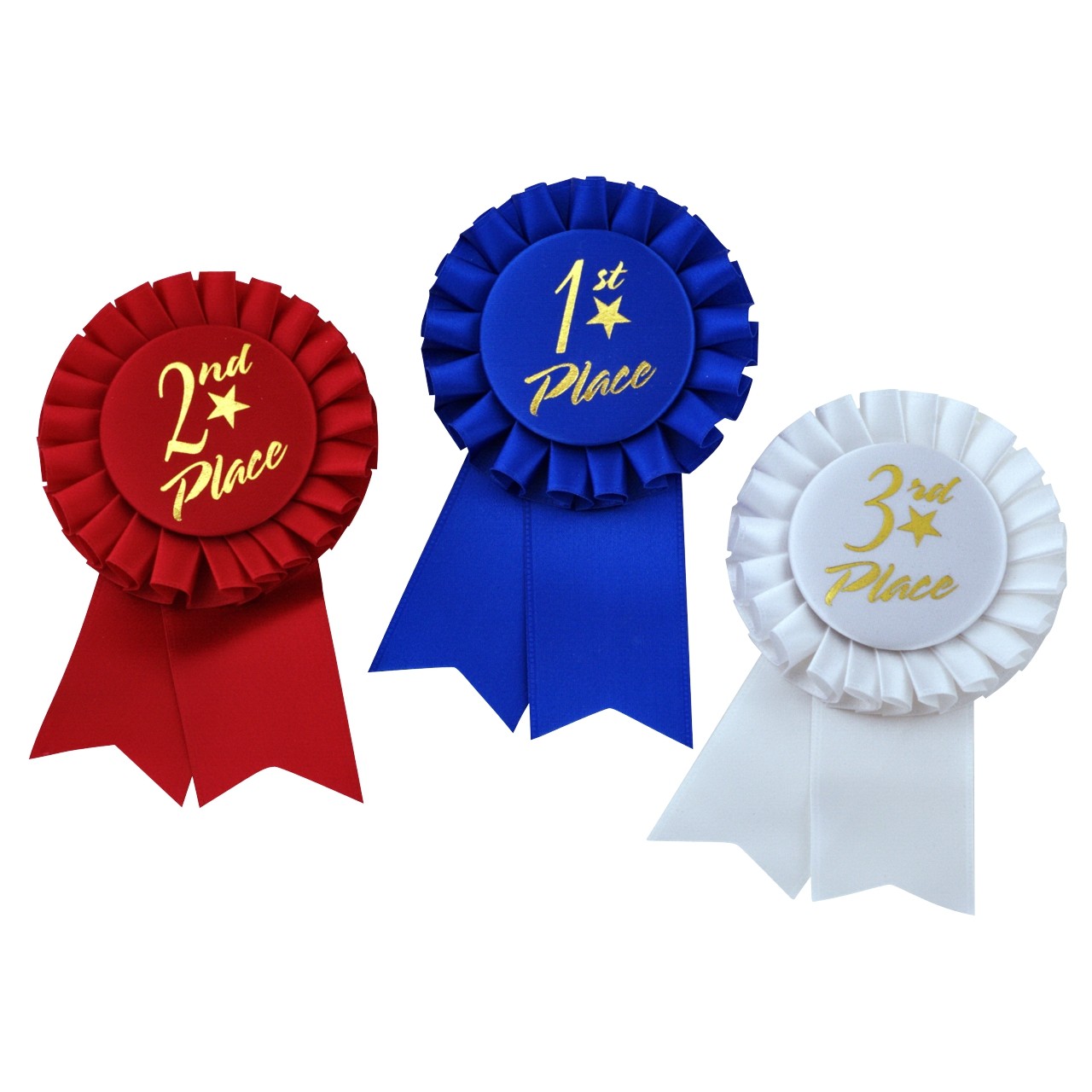 USA Made Second 18 Long Award Rosettes Yellow and Third Place Prize Ribbon Set Traditional Blue Award Ribbon 3 pieces USA Made Traditional Blue 18 Long 3 pieces Red Award Rosettes GIANT First and Third Place Prize Ribbon Set 
