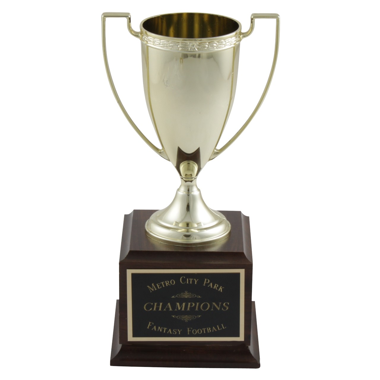 Gold And Blue Cup Trophy With Marble Base 19cm Free Engraving & Logo 