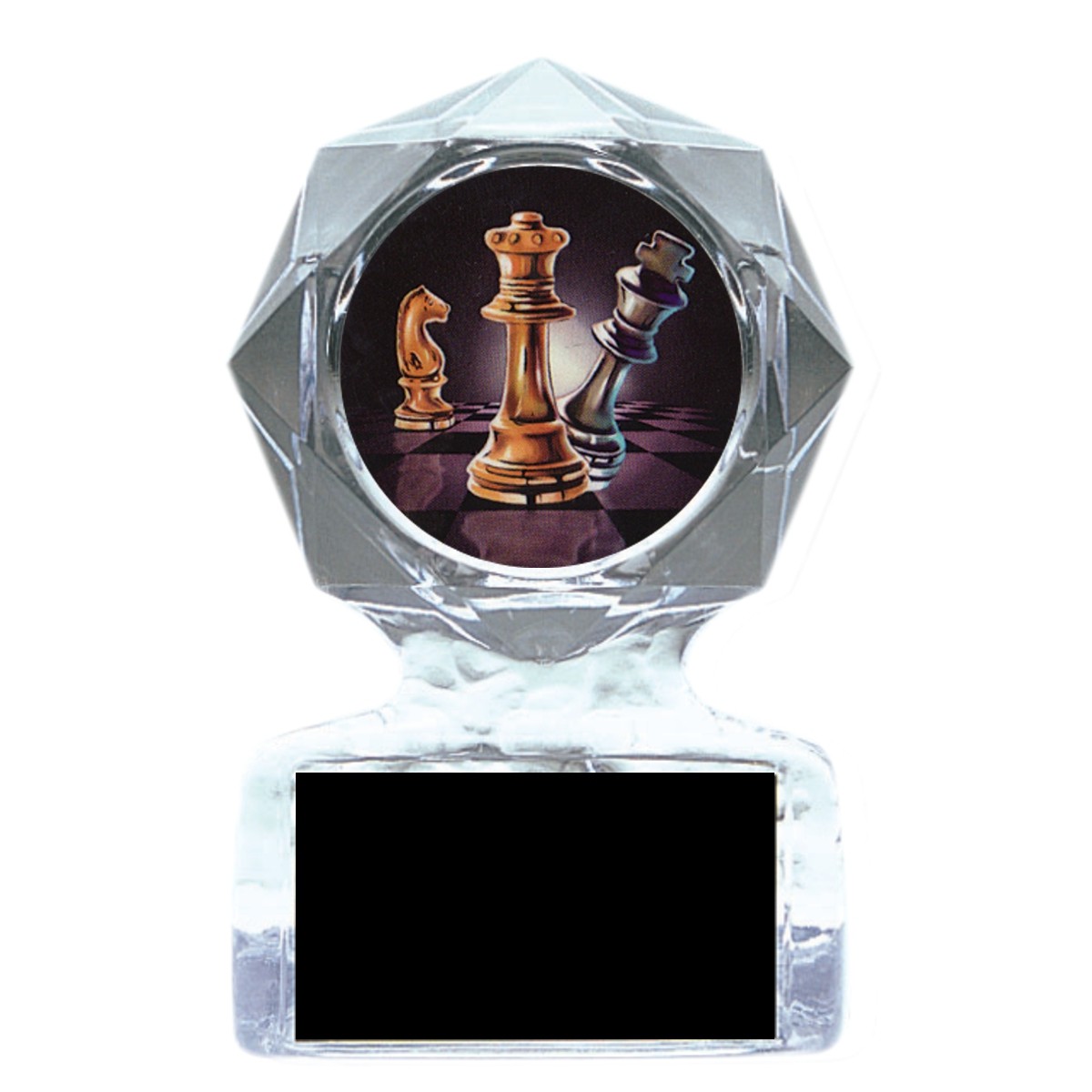 CHESS ACRYLIC TROPHY CUP GOLD OR SILVER *FREE ENGRAVING 340mm 