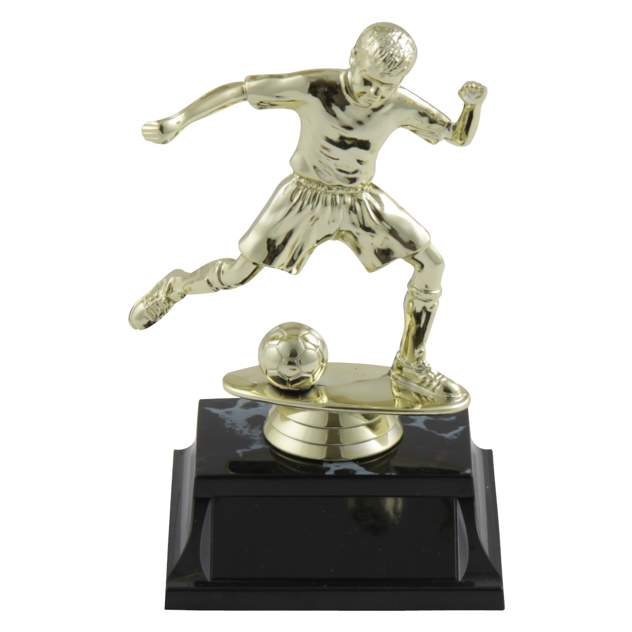 Golden Football Trophy With Marble Base & FREE Engraving 
