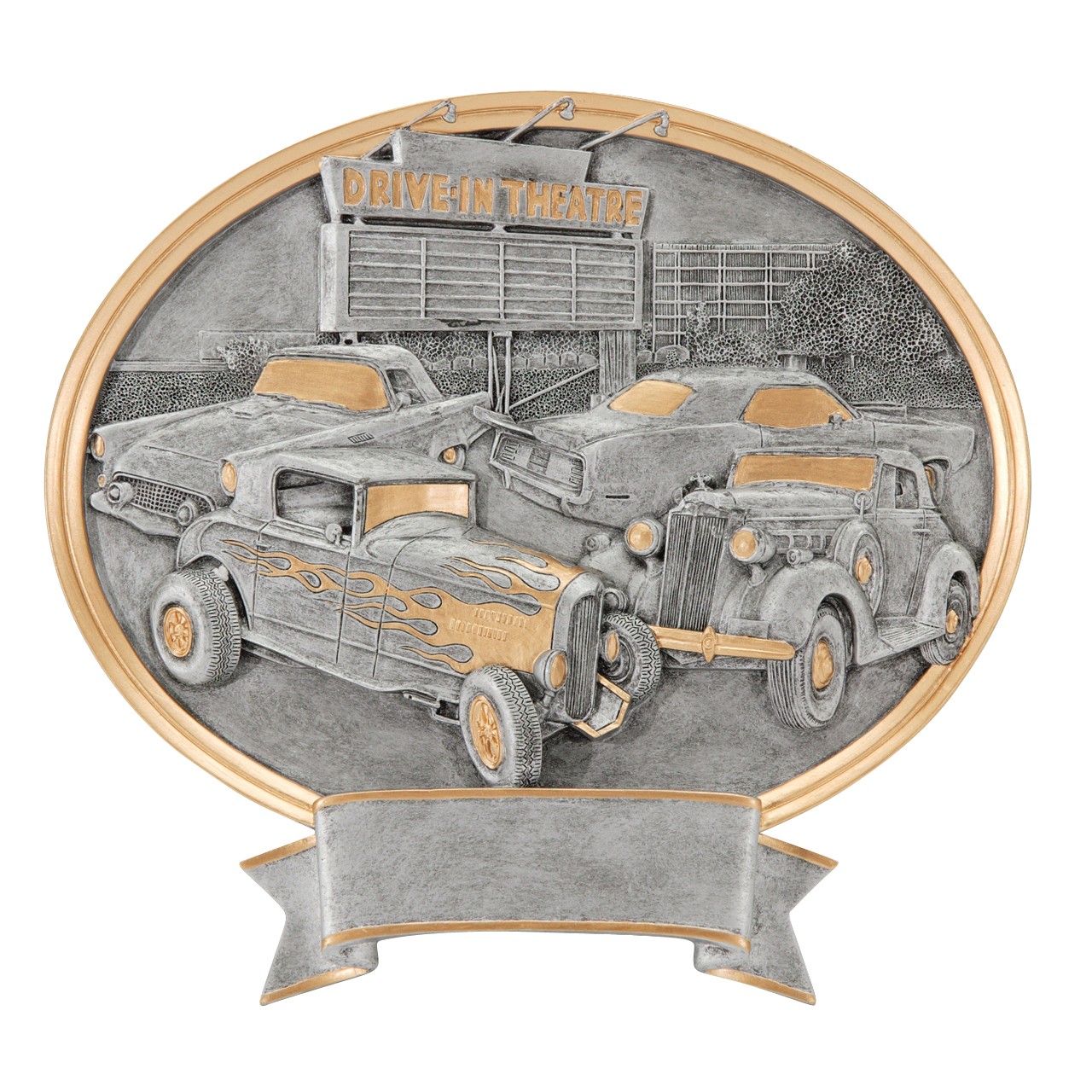 THREE DIMENSIONAL MUSCLE CAR TROPHY CAR SHOW RESIN AWARD FREE LETTERING 