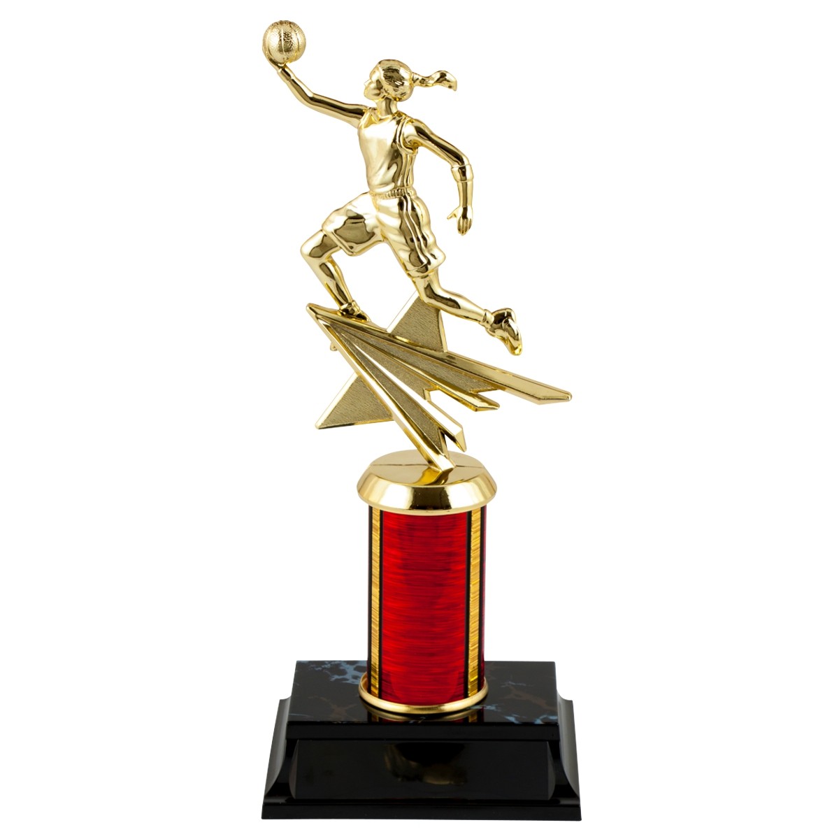 Real Wood Base FastShip BASKETBALL Girls Female Special Award Trophy 