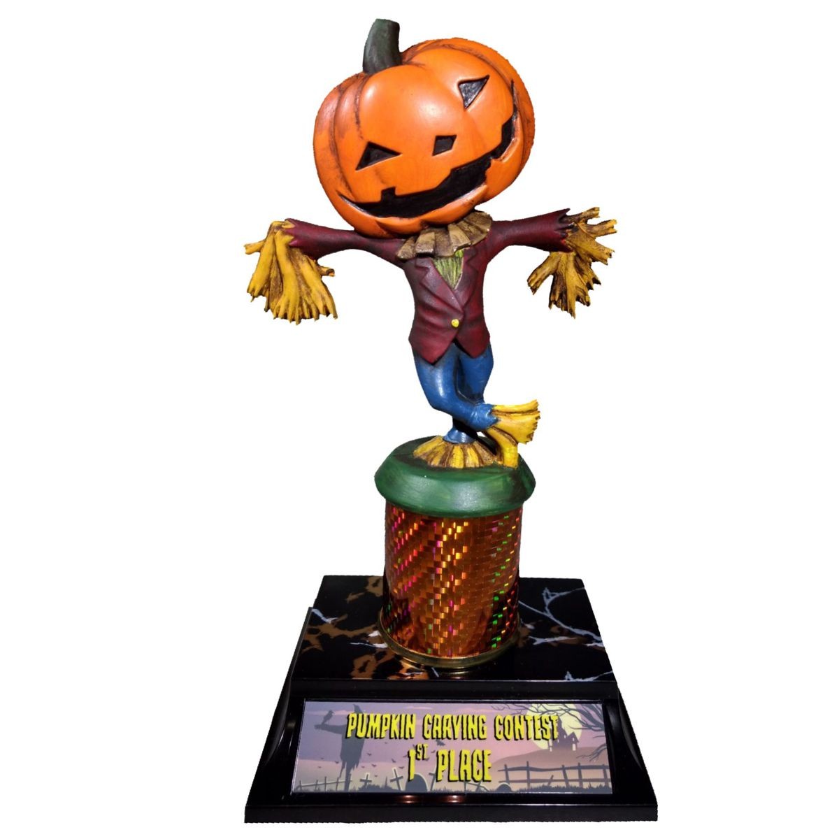 Scarecrow Jack-O-Lantern #2 Trophy Party Prize Free Lettering Halloween 