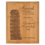 Bamboo plaque with direct laser engraving