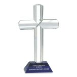 Blue Base Clear Cross Crystal Awards