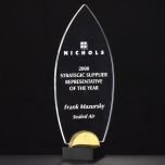 Black Base Modern Flame Clear Acrylic Award