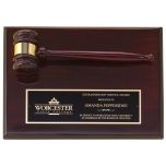 Piano Finish Rosewood Gavel Plaque