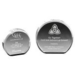 Clear Satellite Round Crystal Award