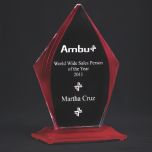 Red Ridged Acrylic Trophy