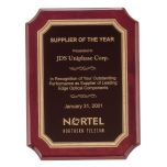 Notched Rosewood Plaque with Golden Border