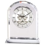 Transparent Crystal Desk Clock with Gears