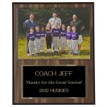 Coaches Plaque with Team Picture - Walnut