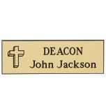 Custom Three Lined Plastic Badge