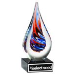 Marbled Color Glass Droplet with Base