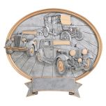 Oval Pewter-Tone Resin Classic Car Award