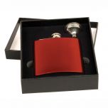 Gloss Red Colored Flask in Gift Box