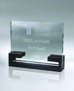 Clear Glass Classic Award With Wood Base