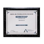 Certificate Plaque in Black Marble