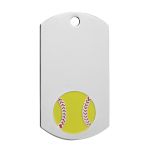 Engraved Silver Softball Dog Tags