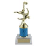 Bicycle Kick Soccer Trophies - male with blue typhoon column