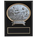 Male Large Resin and Wood Soccer Plaque
