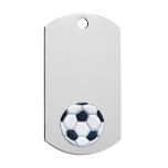 Engraved Silver Soccer Dog Tags