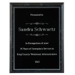 Black Simulated Marble Professional Plaque - FREE black engraving with silver letters