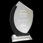Black Crystal Slant Oval Award