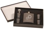 Black Matte Flask and Shot Glass Gift Set