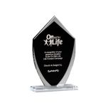 Black Shield-Shaped Glass Trophies