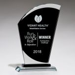 Sail Shaped Black Glass Award