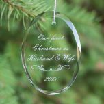 Engraved Crystal Oval Ornament
