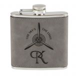 Colored Faux Leather Flask - slate gray
