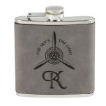 Colored Faux Leather Flask - slate gray