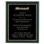 Green Woodgrain Value Engraved Plaque