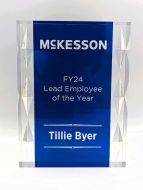 Sapphire Blue Acrylic Award with Jewel Accents