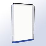 Blue Edged Clear Rectangle Acrylic Award
