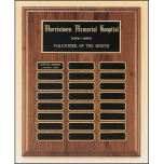 Notched Corner Walnut Perpetual Plaque