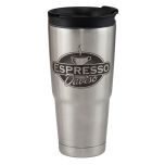 Stainless Steel Tumbler - Black Flip Top Lid