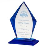 Blue Ridged Edge Acrylic Trophy