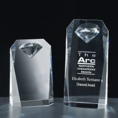 Diamond Topped Crystal Trophy