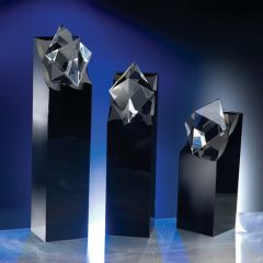 Black Base Embedded Diamond Crystal Award
