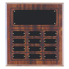 12 Plate - Cherry Finish Grooved Economy Perpetual Plaques