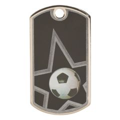 Black Soccer Dog Tags