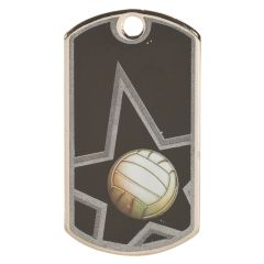 Black Volleyball Dog Tags