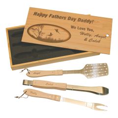 BBQ Tools Gift Set - Engraved Lid