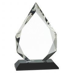 Black Base Clear Crystal Flame Trophy